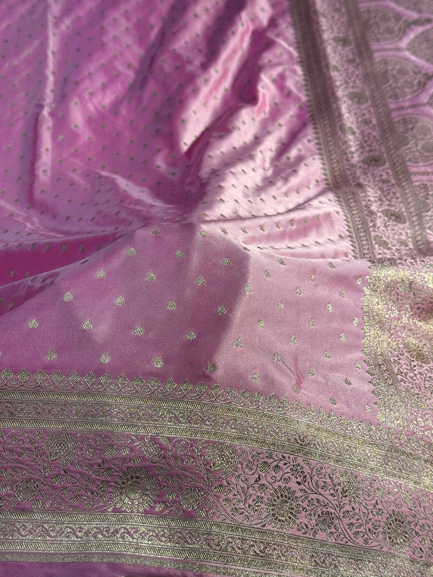 Pink Banarasi Mashru katan silk saree MK159