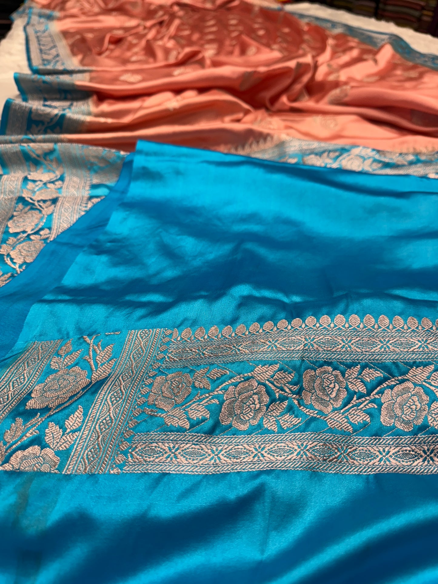 Premium Banarasi contrast Banarasi Mashru katan silk saree MK183