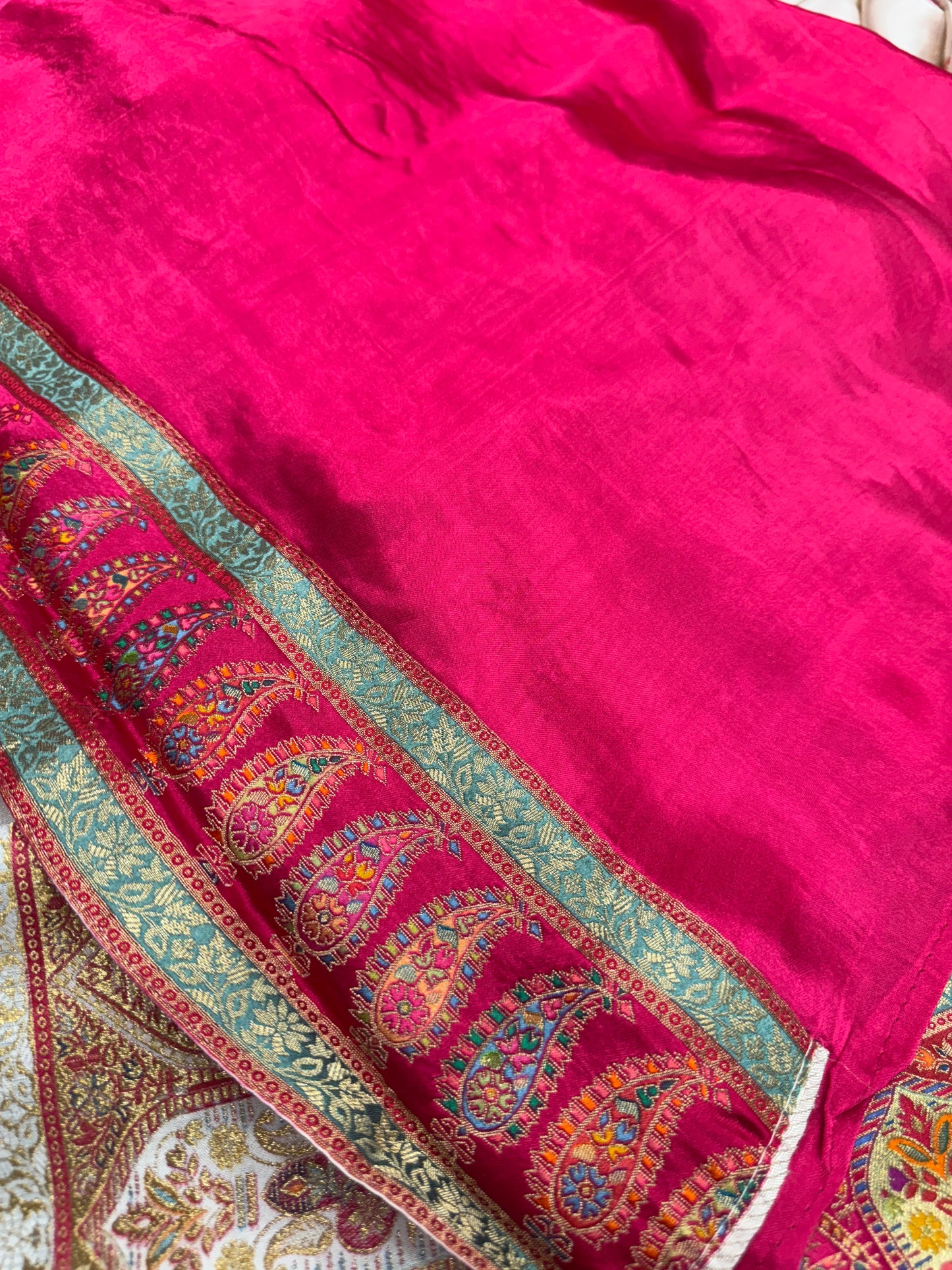 Banarasi pure satin pashmina silk saree PM104