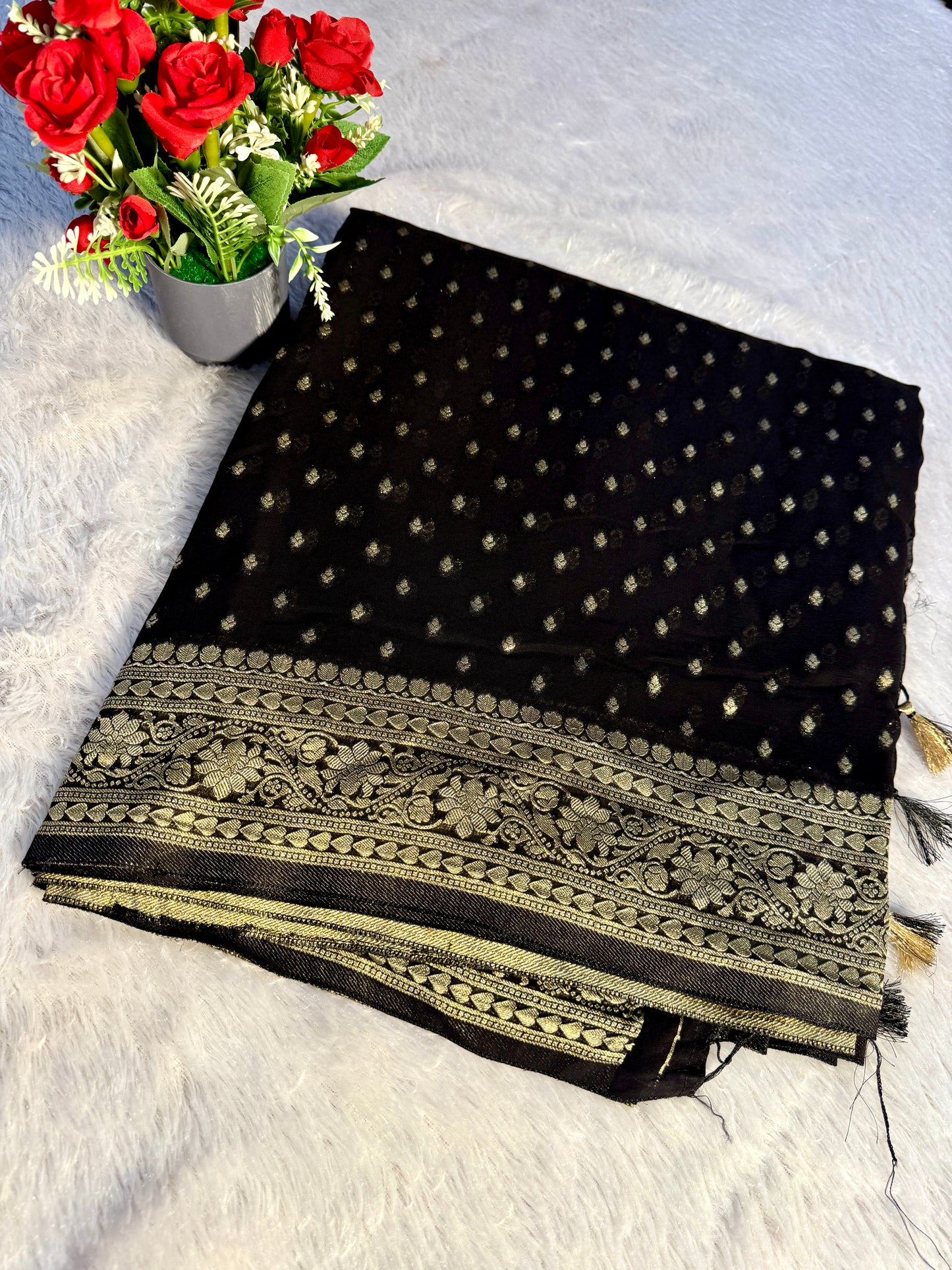 Banarasi pure viscos georgette silk saree VG102