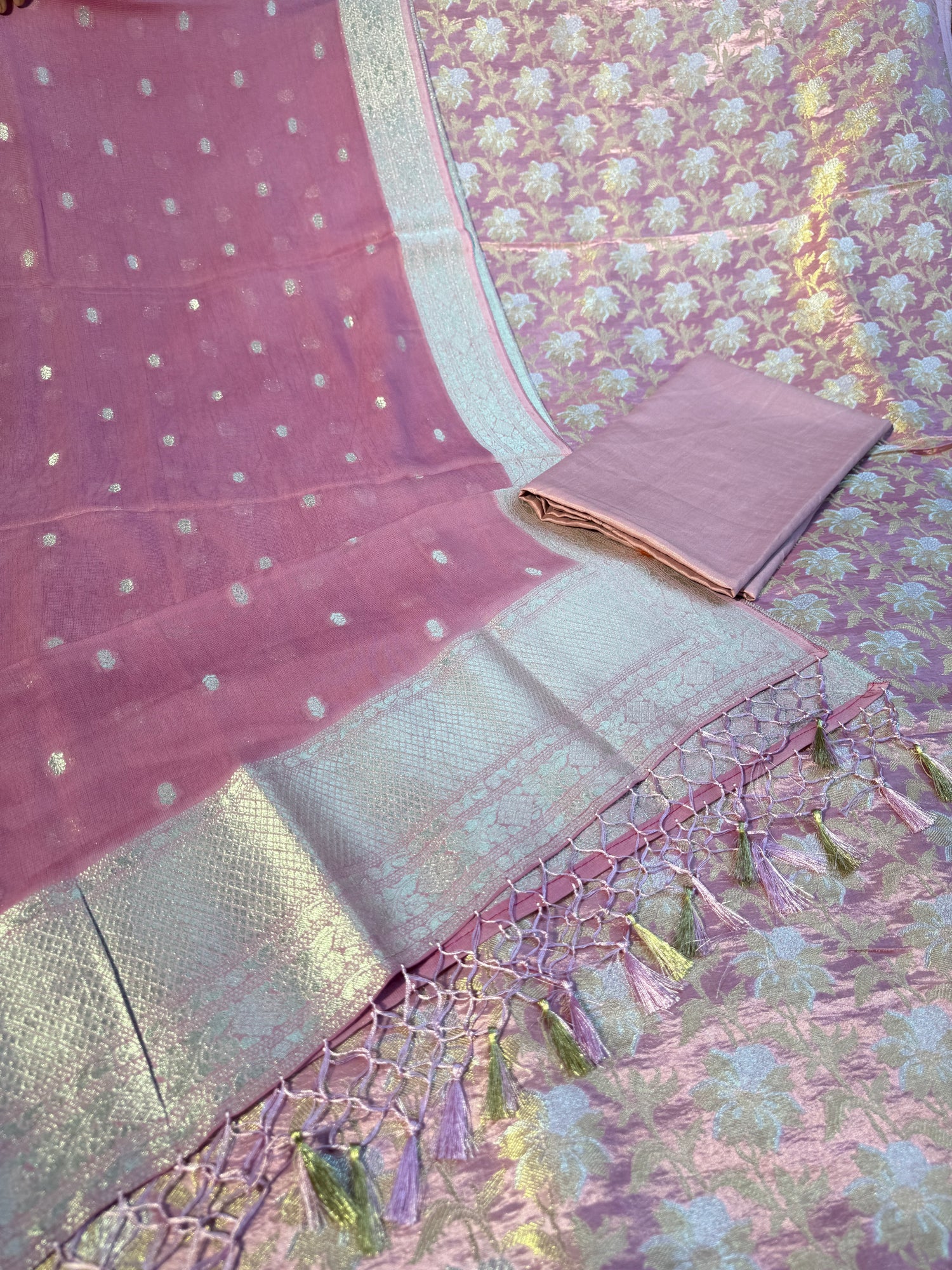 Banarasi suit with ZARI weaving
