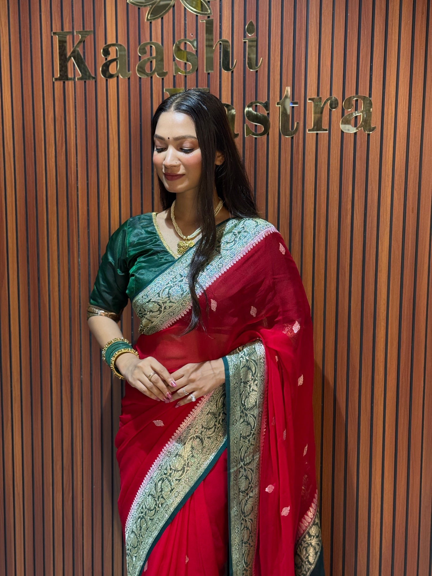 Banarasi pure khaddi chiffon silk saree