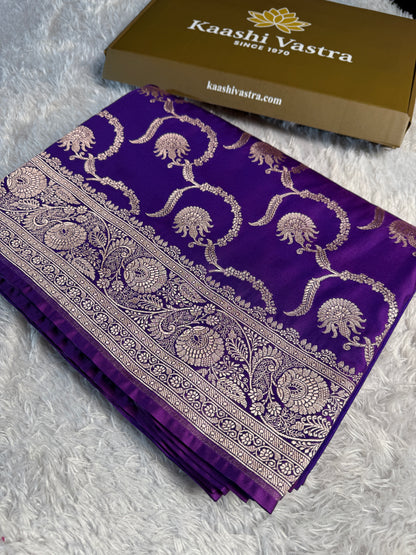 Purple color premium Banarasi Mashru katan silk saree MK232