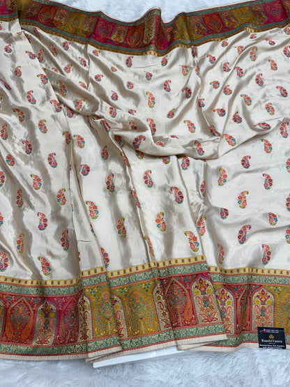 Banarasi pure satin pashmina silk saree PM104