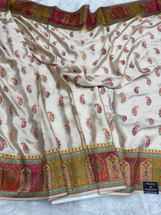 Banarasi pure satin pashmina silk saree PM104