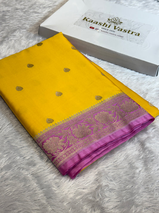 Premium contrast Mashru katan silk saree MK197
