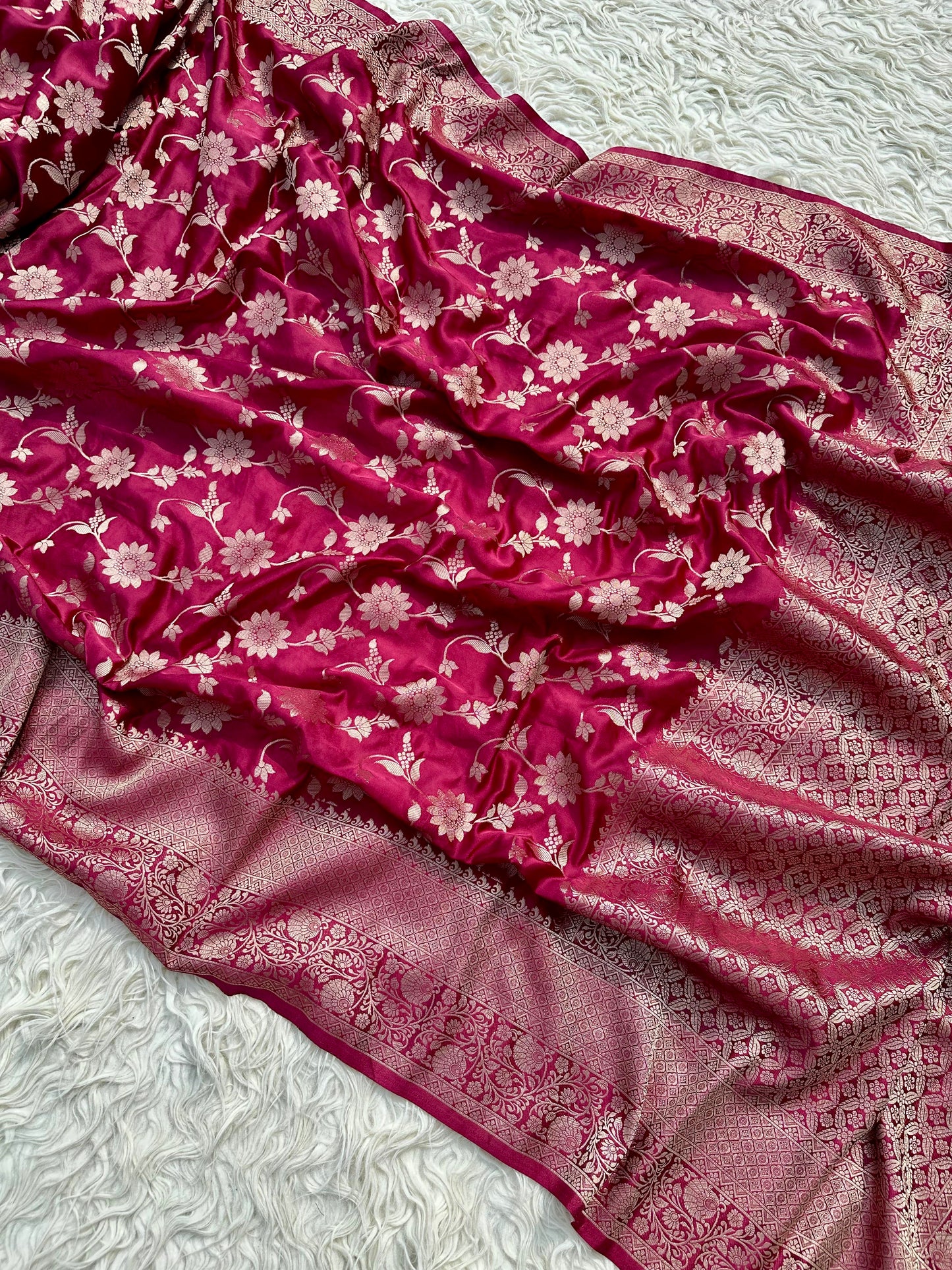 Banarasi mashru satin silk saree