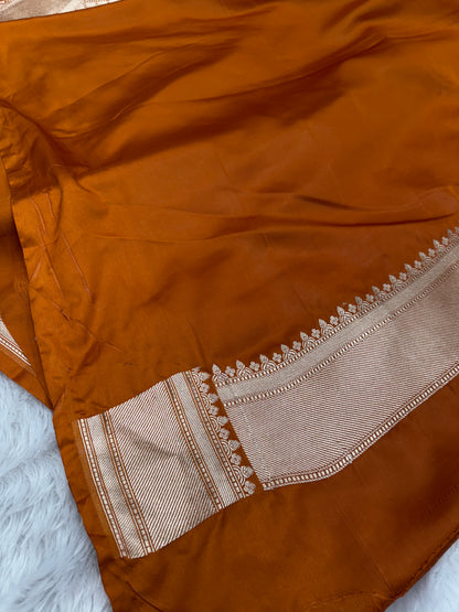 Mustard premium Banarasi tilfi Mashru katan silk saree MK184