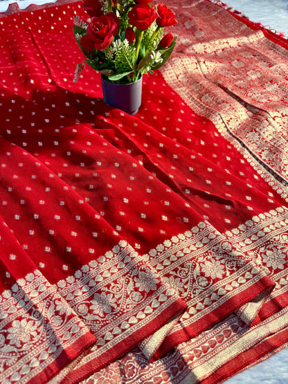 Banarasi pure viscos georgette silk saree VG102