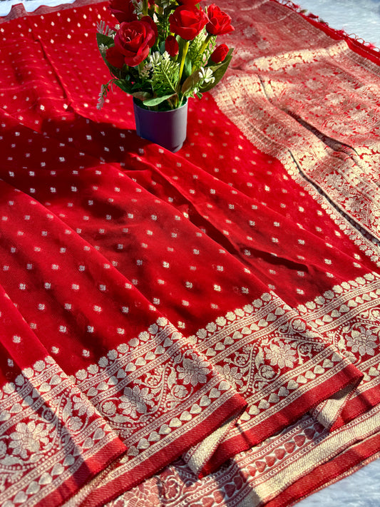 Banarasi pure viscos georgette silk saree VG102