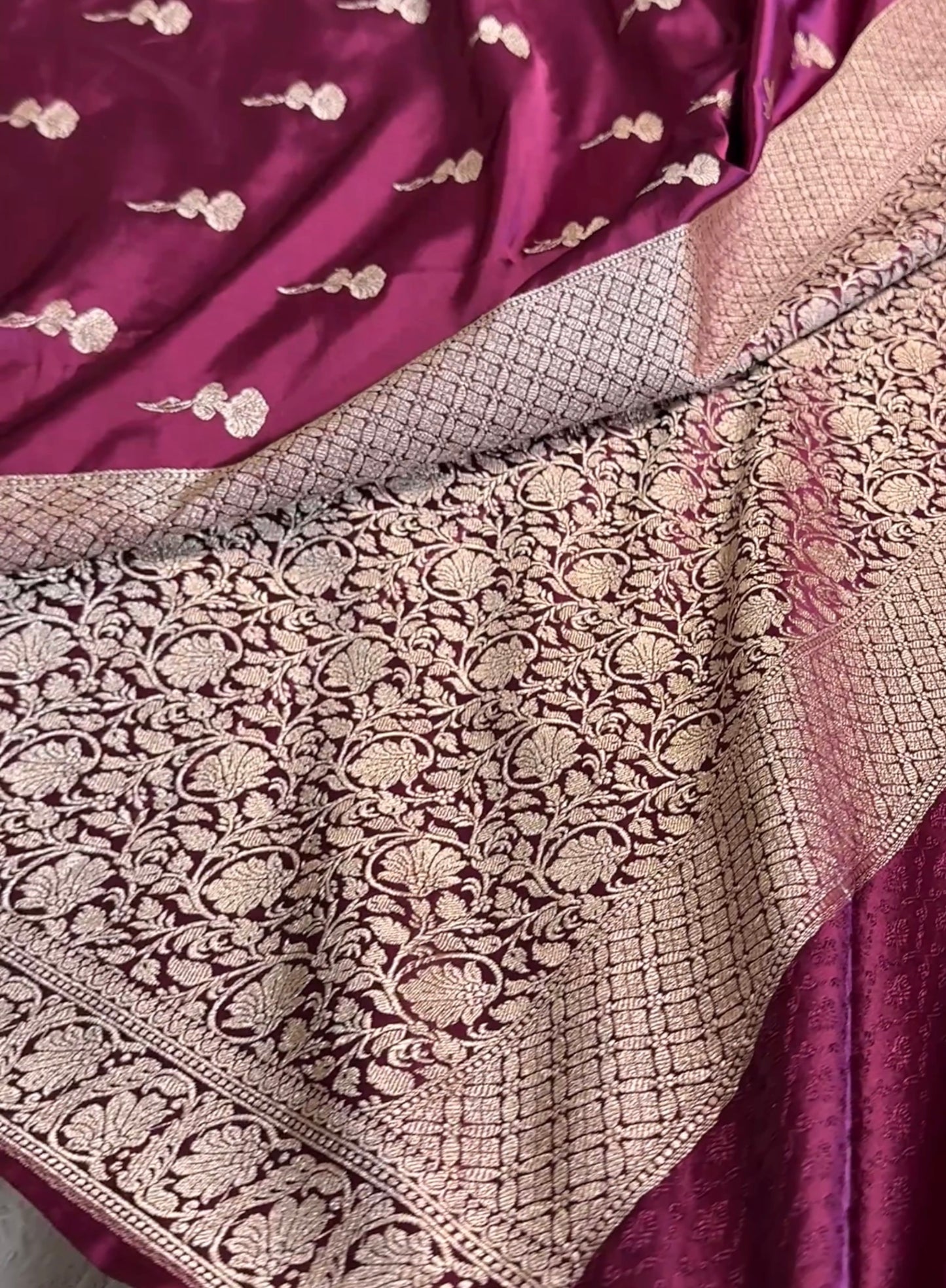 Wyne color premium Banarasi Mashru katan silk saree MK226