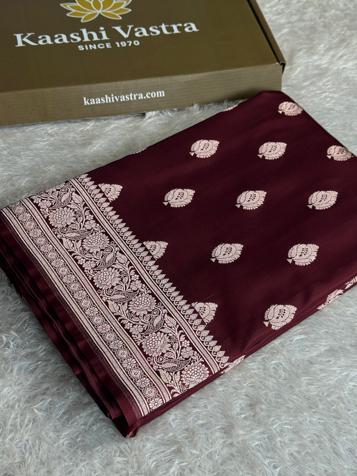 Coffee brown colour premium Banarasi Mashru katan silk saree MK248
