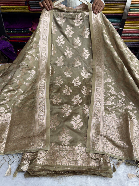 Premium Banarasi soft satin suit dupatta SK103