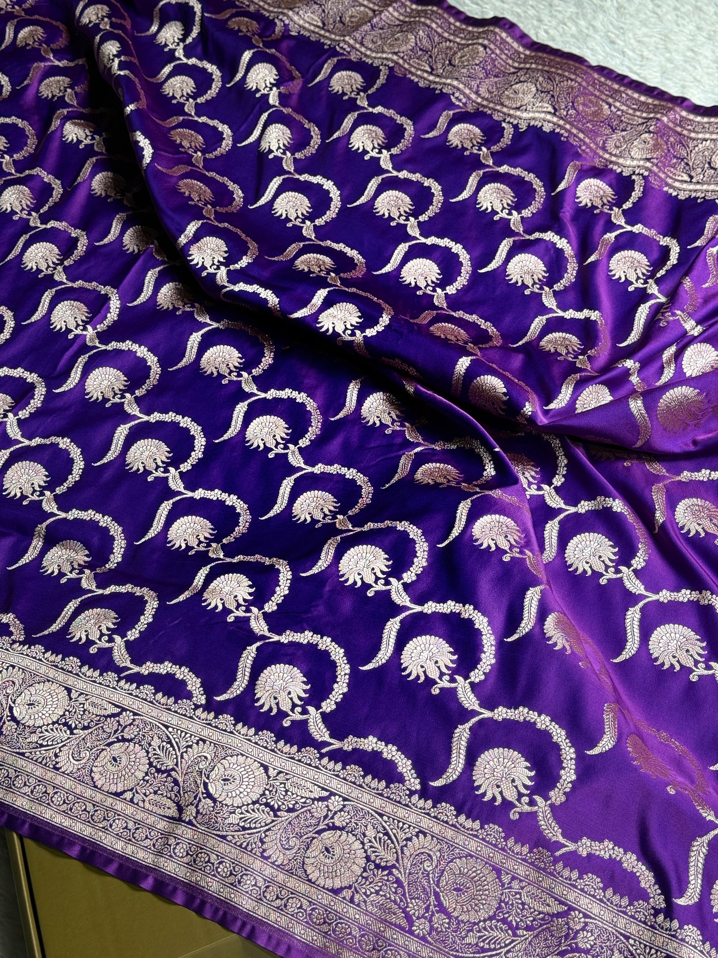 Purple color premium Banarasi Mashru katan silk saree MK232