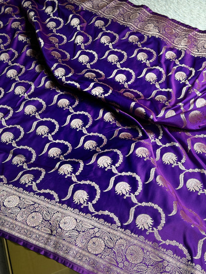 Purple color premium Banarasi Mashru katan silk saree MK232