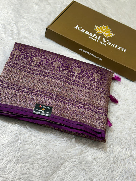 Purple Banarasi brocade katan silk saree BB101