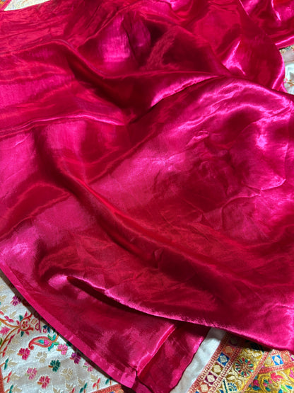 Premium Banarasi pure soft satin pashmina silk saree DS109