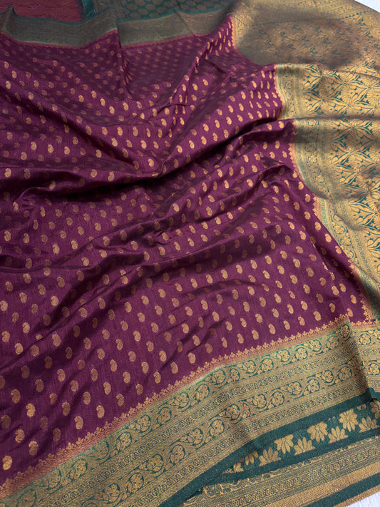 Banarasi mulberry cotton silk saree