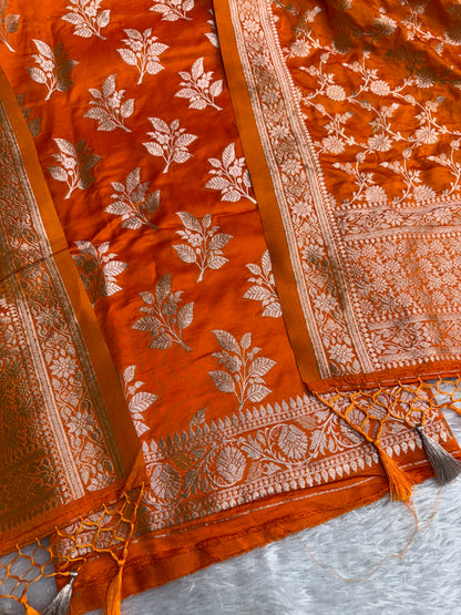 Premium Banarasi soft satin suit dupatta SK103