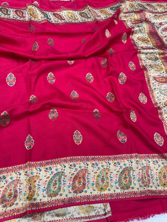 Banarasi pure satin pashmina silk saree DS101
