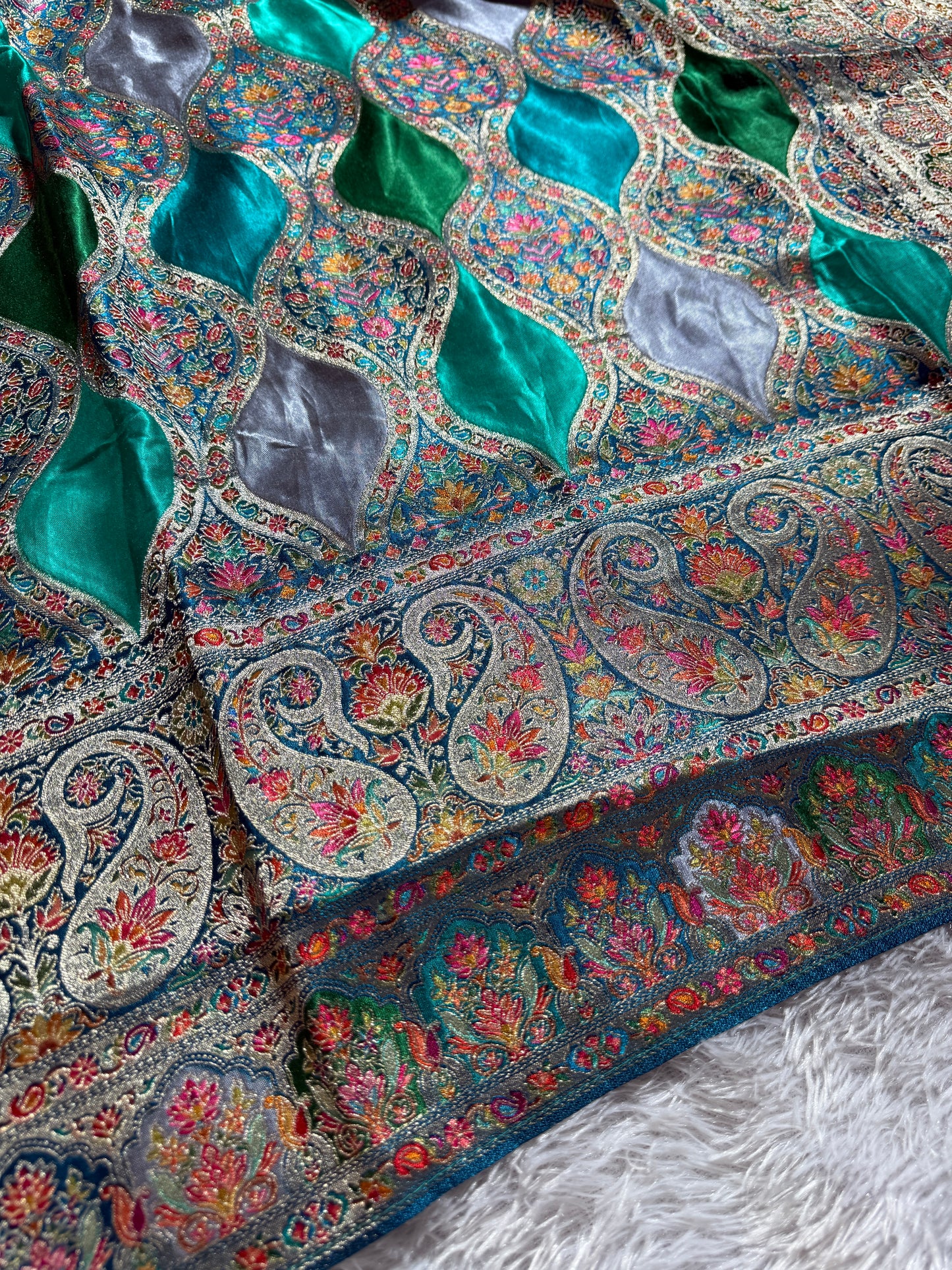 Premium Banarasi pure soft satin pashmina silk saree DS110