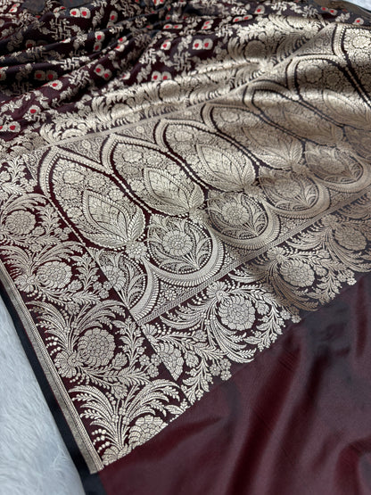 Premium Banarasi Mashru satin silk saree MS120