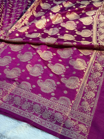Purple Banarasi georgette silk saree RB107