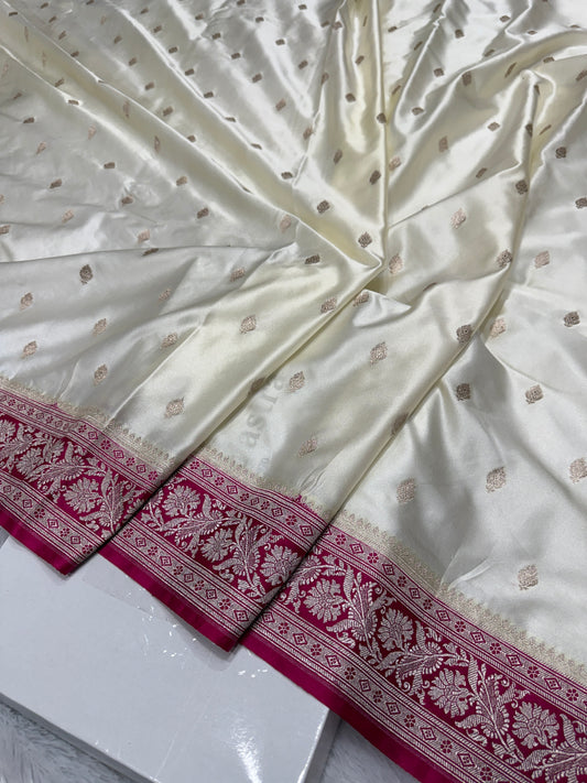 Premium contrast Banarasi Mashru Karan silk saree MK182
