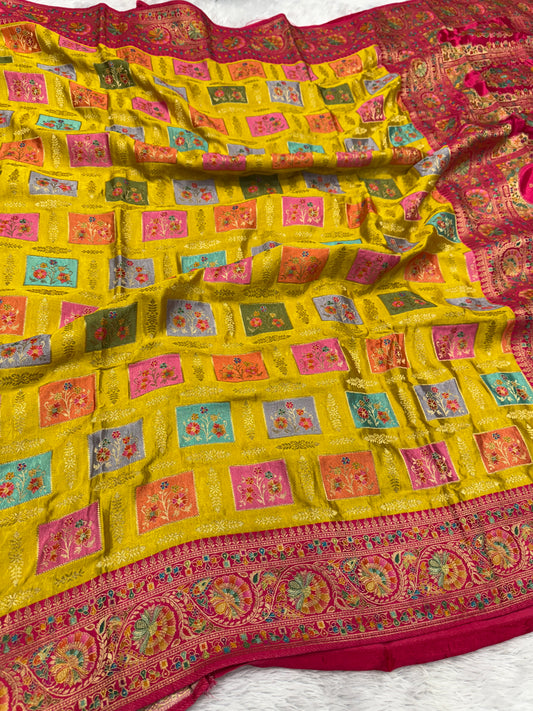 Banarasi pure satin pashmina silk saree DS105