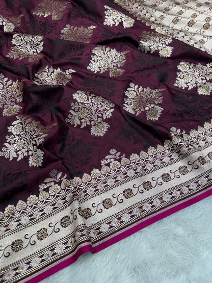 Premium bridal Mashru katan silk saree MK198