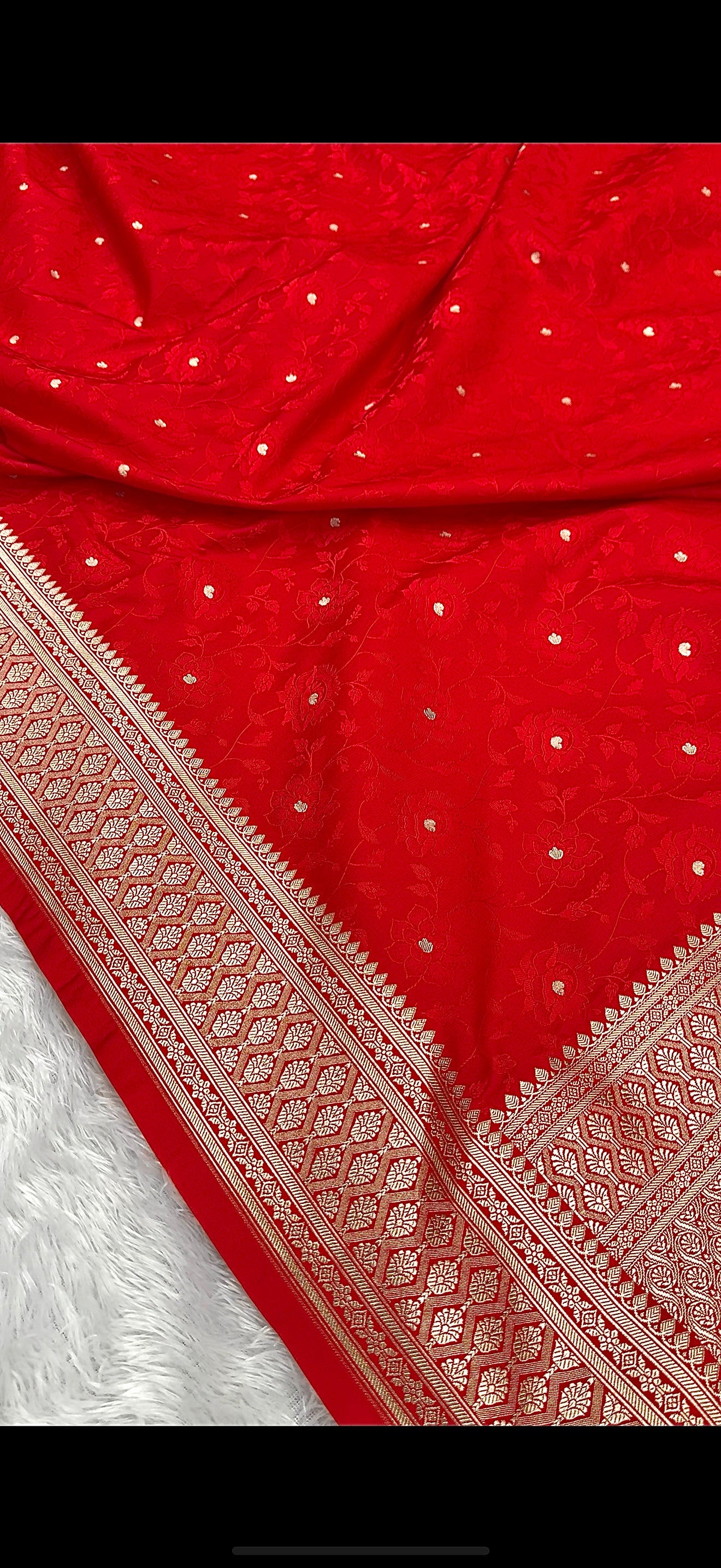 Red premium Banarasi tanchui Mashru katan silk saree MK213