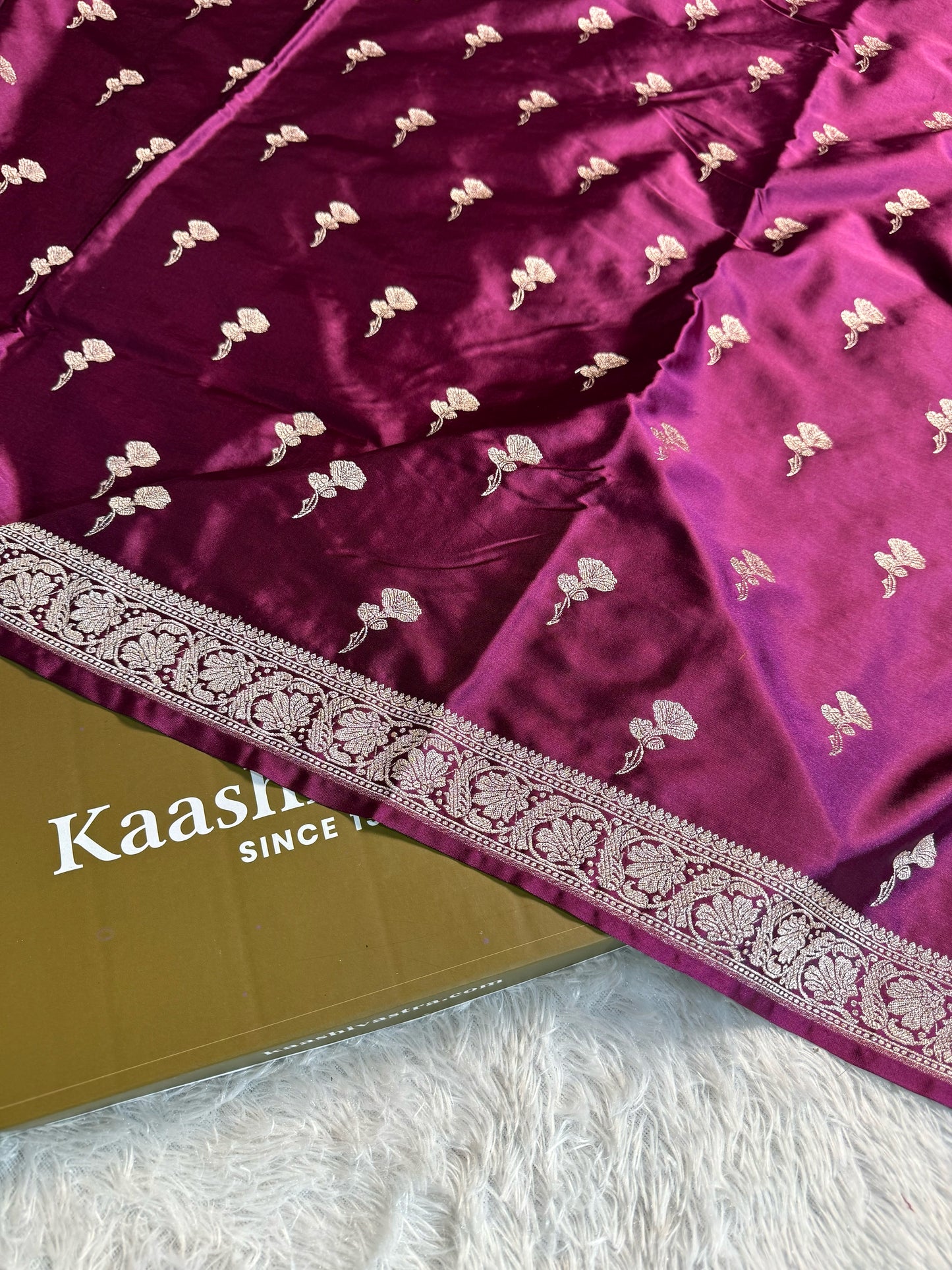Wyne color premium Banarasi Mashru katan silk saree MK226