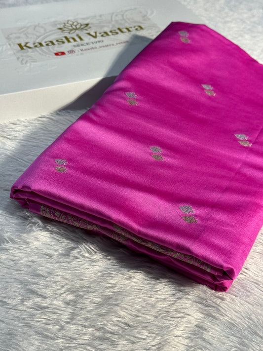 Baby pink Banarasi Mashru katan silk saree MK169