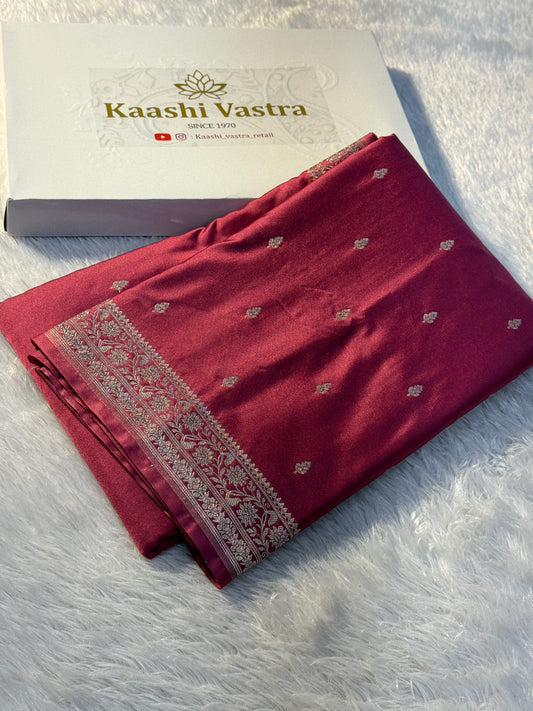 Onion pink premium Banarasi Mashru katan silk saree MK164