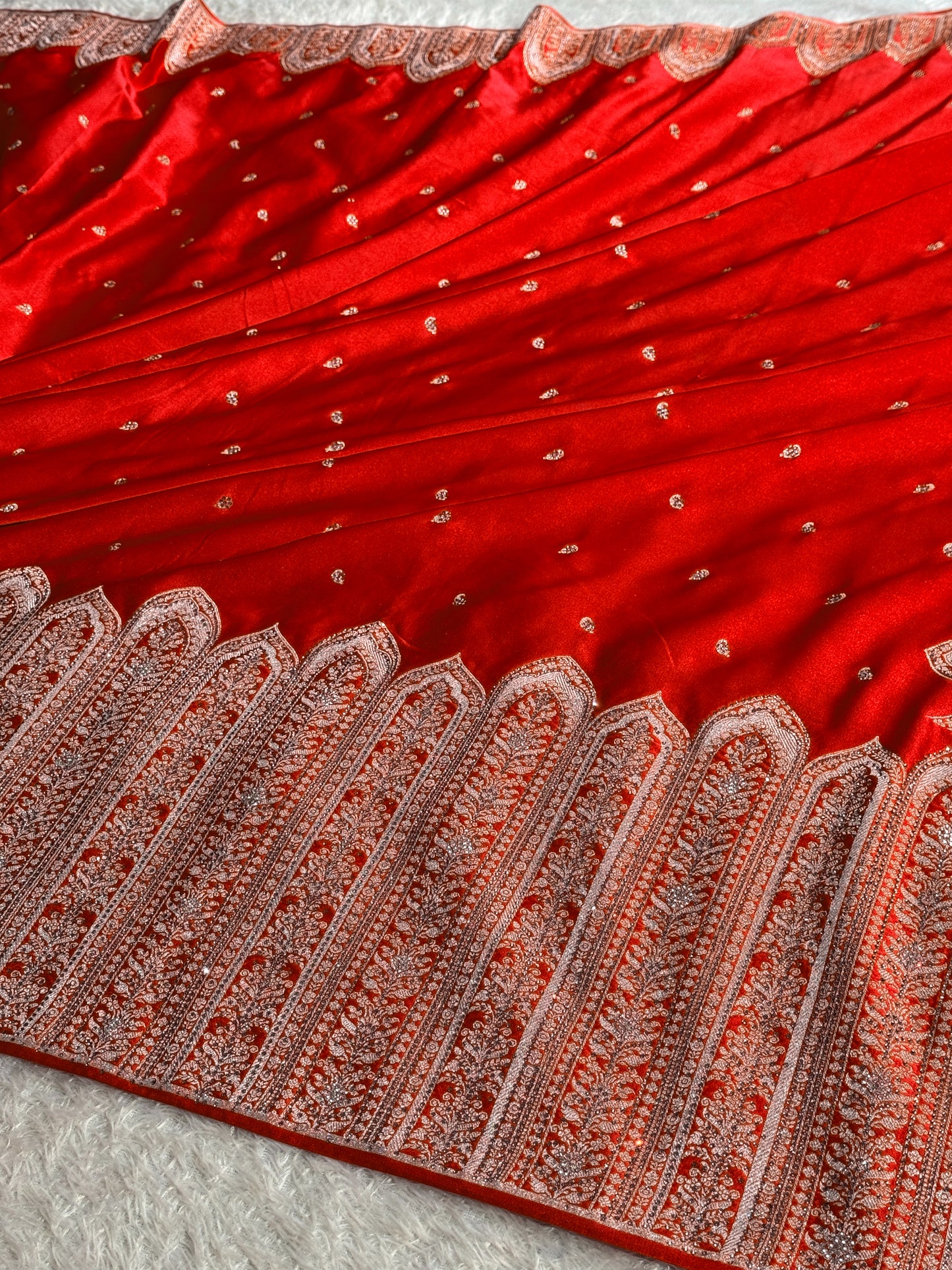 Bridal Red colour premium Banarasi Mashru katan silk saree MK268