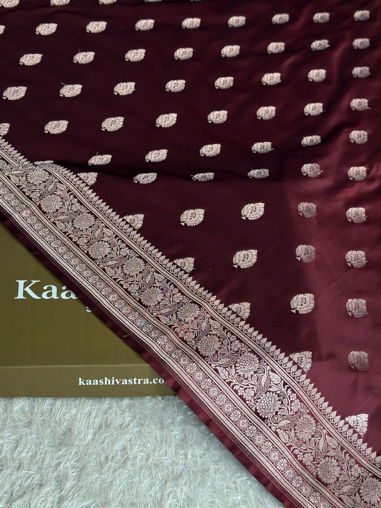 Coffee brown colour premium Banarasi Mashru katan silk saree MK248