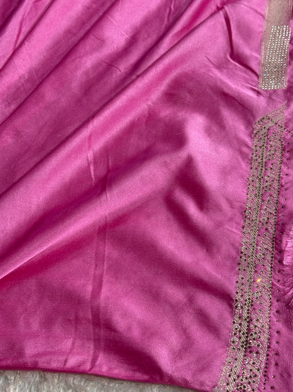 Bridal baby pink colour premium Banarasi Mashru katan silk saree MK268