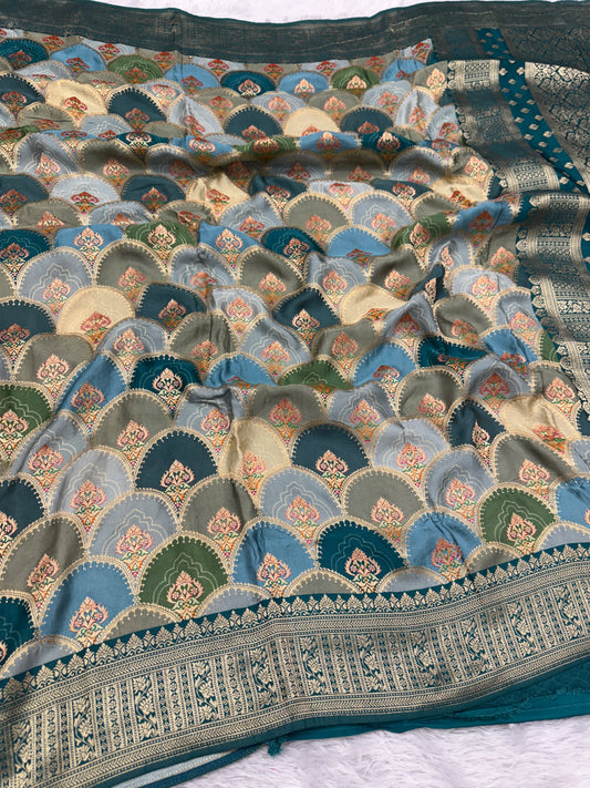 Banarasi pure satin pashmina silk saree DS104