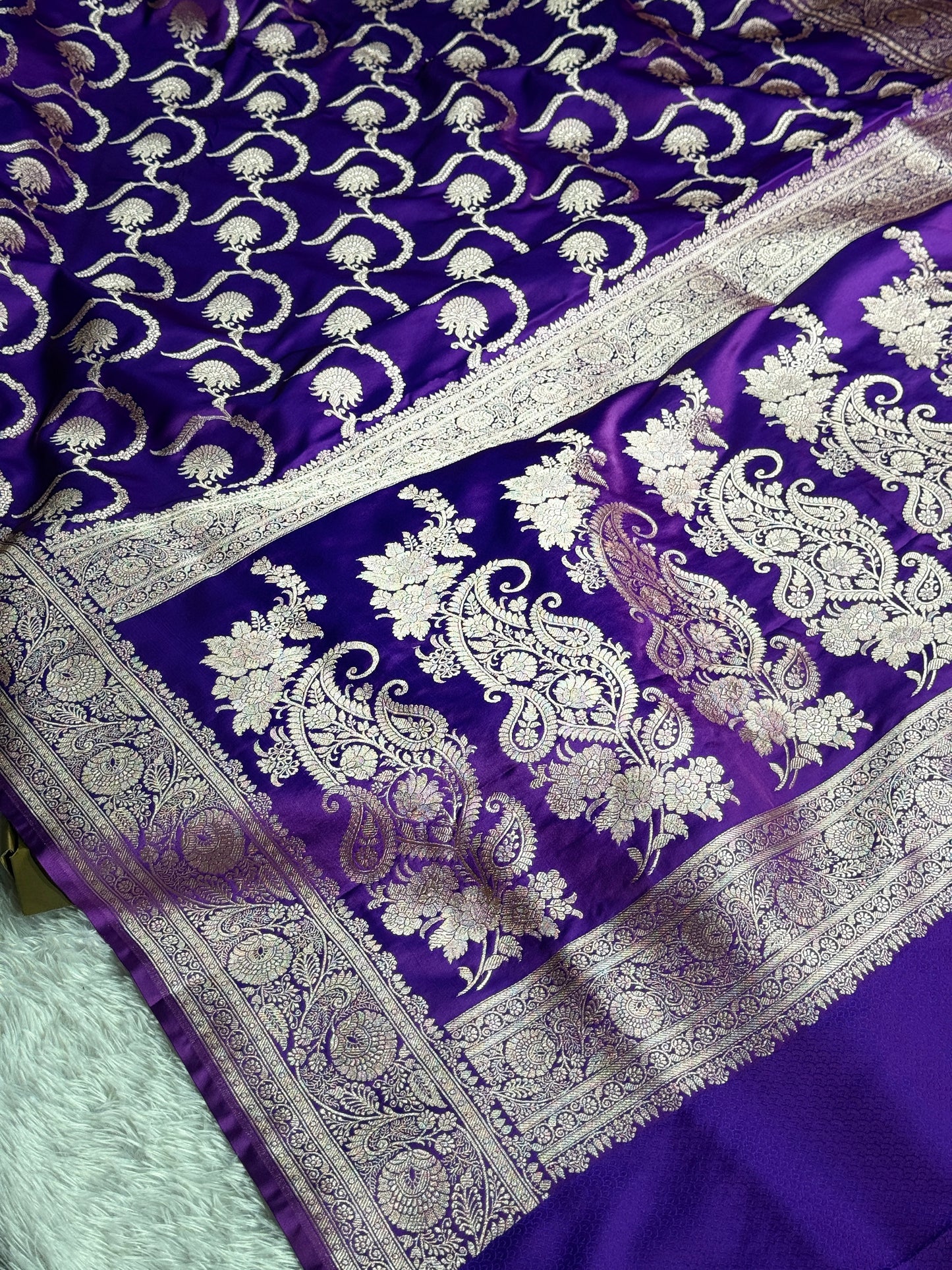 Purple color premium Banarasi Mashru katan silk saree MK232
