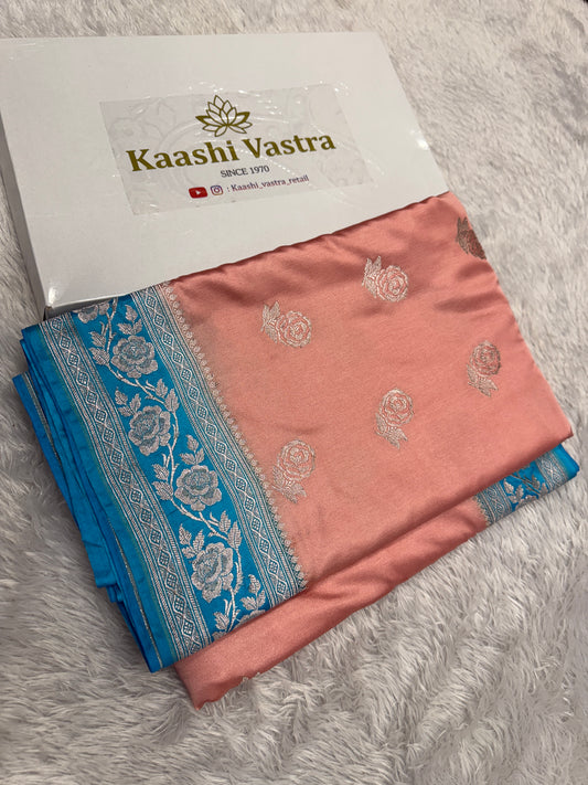 Premium Banarasi contrast Banarasi Mashru katan silk saree MK183