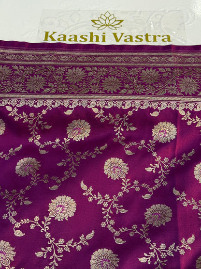 Premium purple Banarasi Mashru katan silk saree MK163