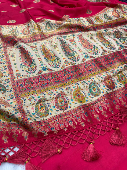 Banarasi pure satin pashmina silk saree DS101