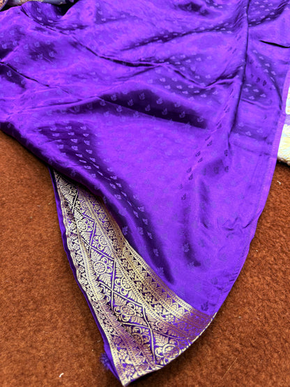 Banarasi pure satin pashmina silk saree