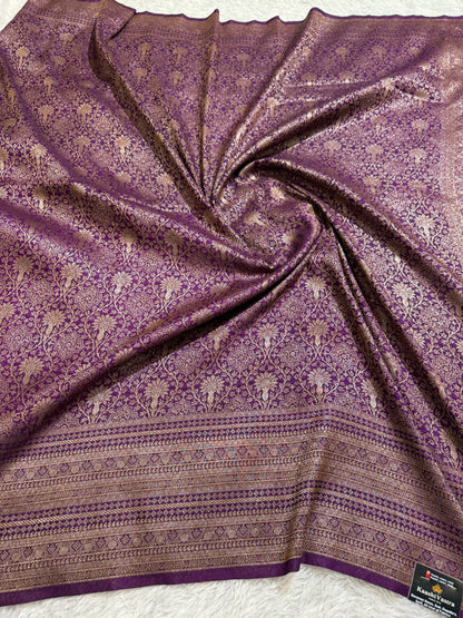 Purple Banarasi brocade katan silk saree BB101