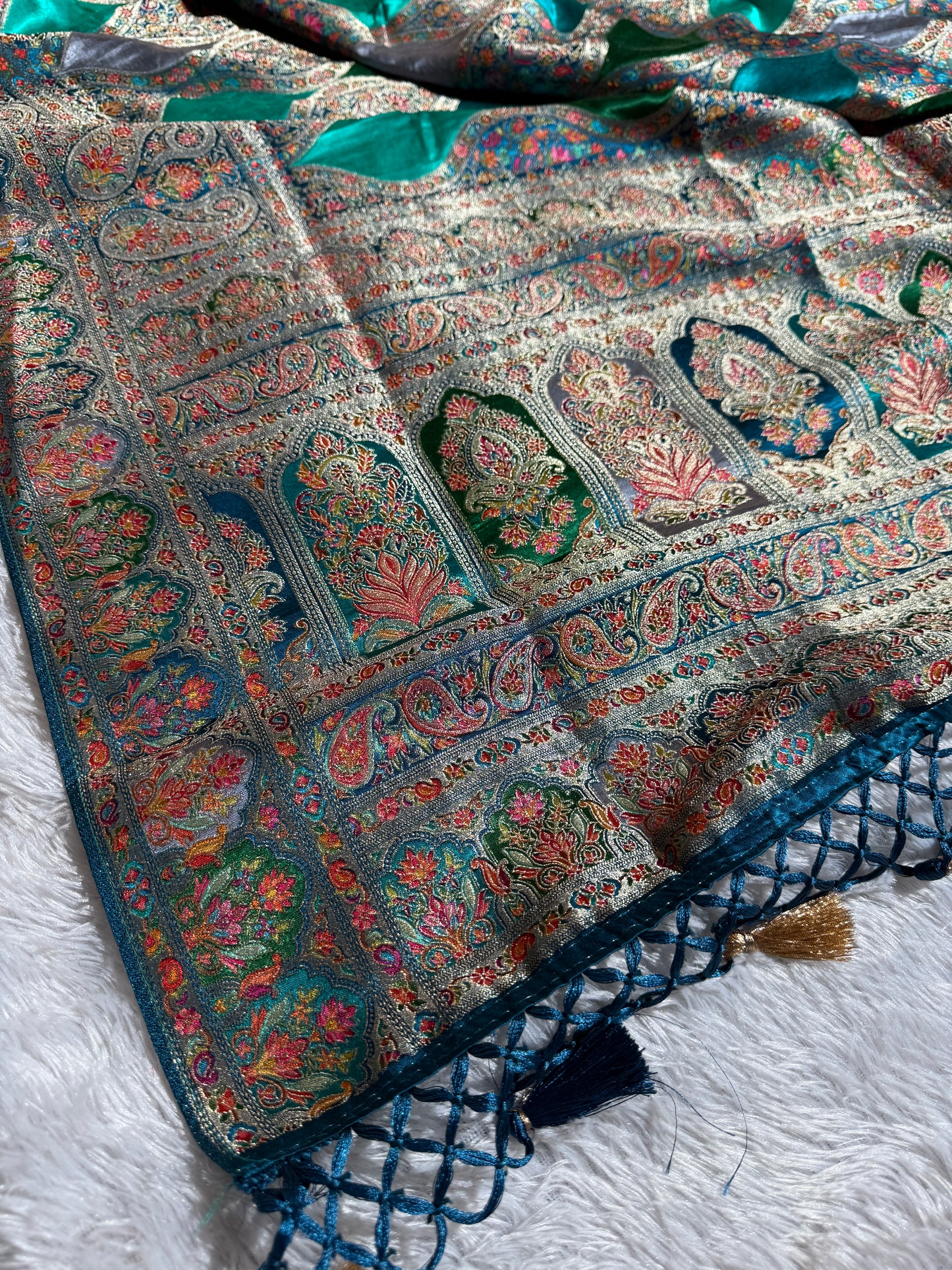 Premium Banarasi pure soft satin pashmina silk saree DS110