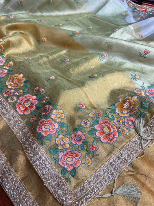 Premium Banarasi pure tissue silk saree PT106