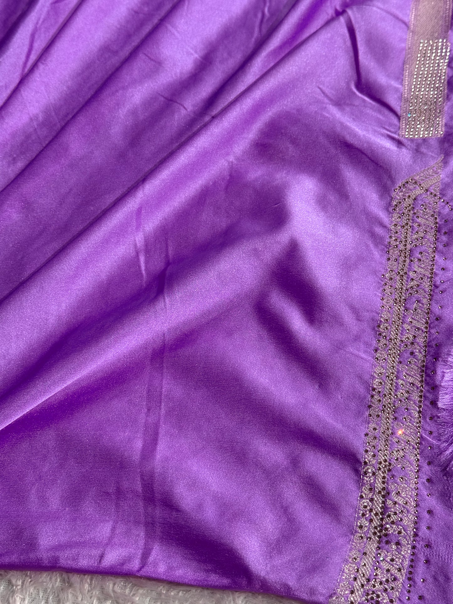Bridal Lavender colour premium Banarasi Mashru katan silk saree MK268