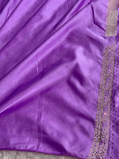 Bridal Lavender colour premium Banarasi Mashru katan silk saree MK268