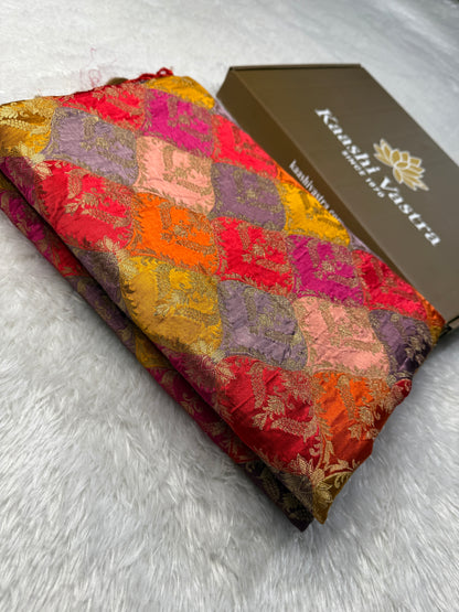 Banarasi pure soft satin pashmina silk saree DS106