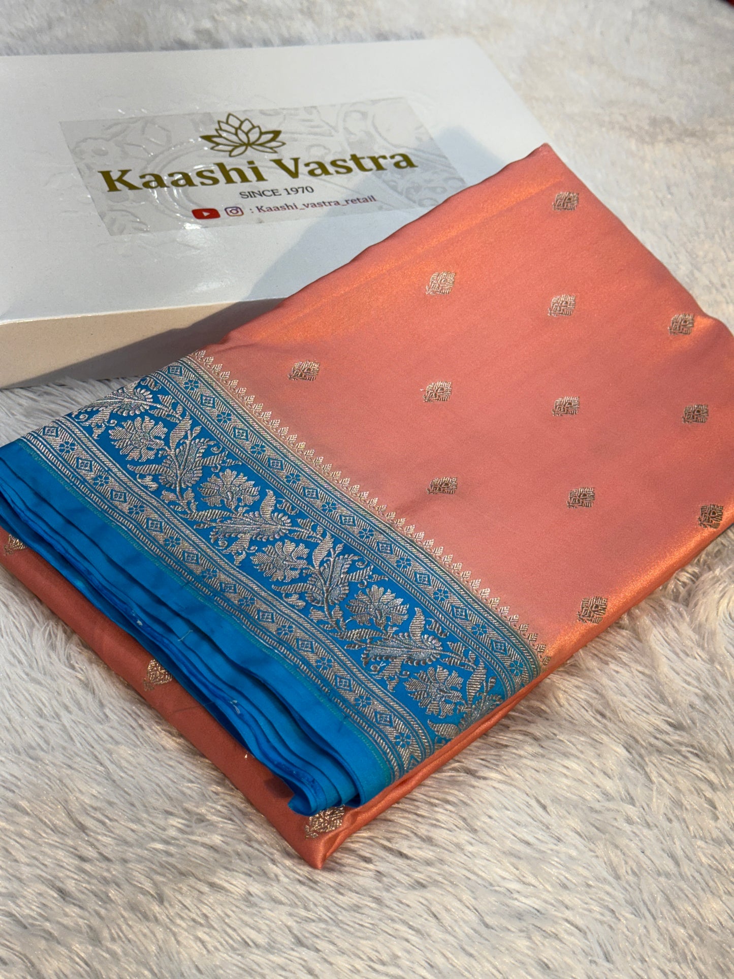 Premium contrast Banarasi Mashru katan silk saree MK182